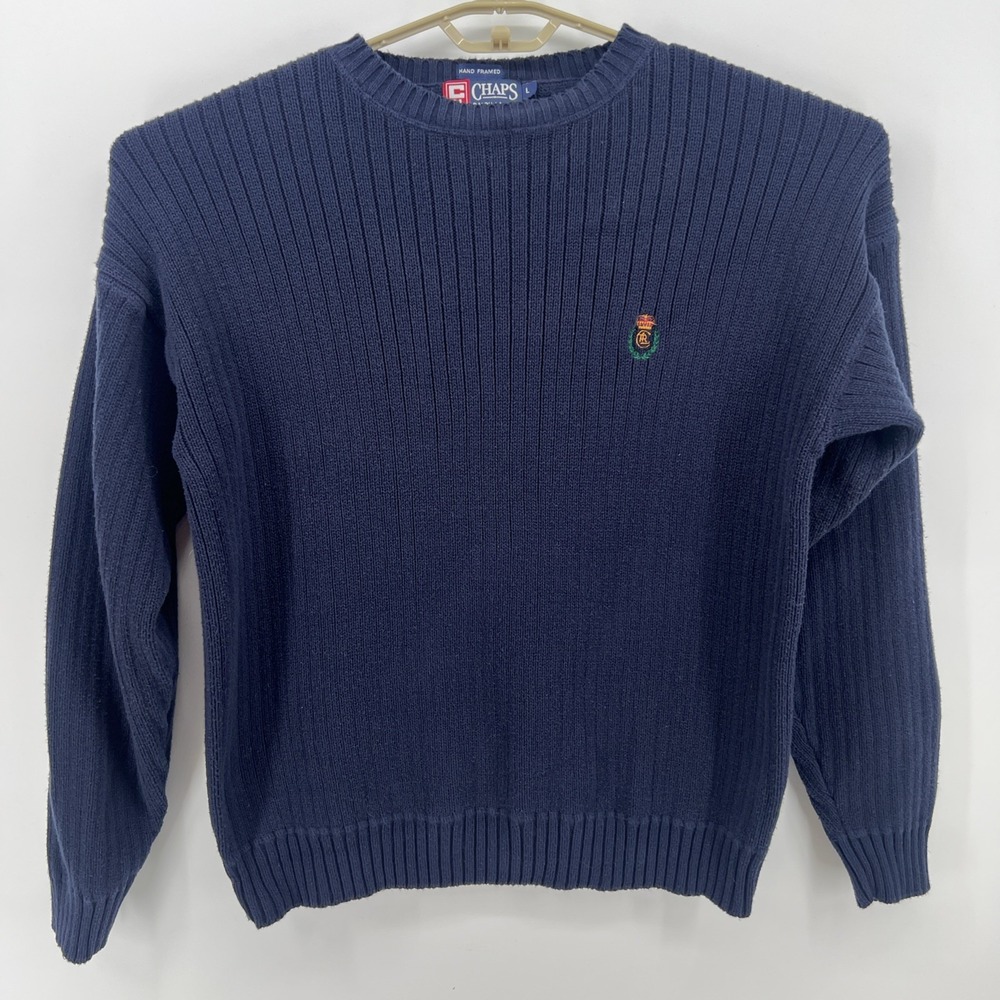 Chaps Ralph Lauren Sweater Vintage 90s Heavy Hand Framed Men's Size Large